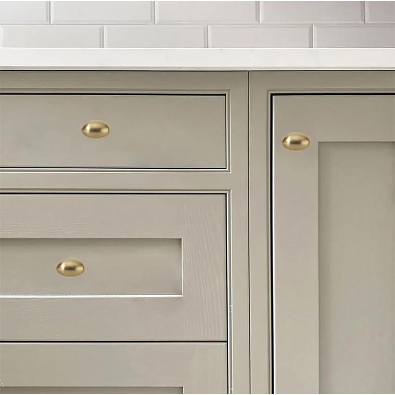 khtumeware 10 Pack 1-3/8 inch(35mm) Champagne Bronze Cabinet Knobs Egg