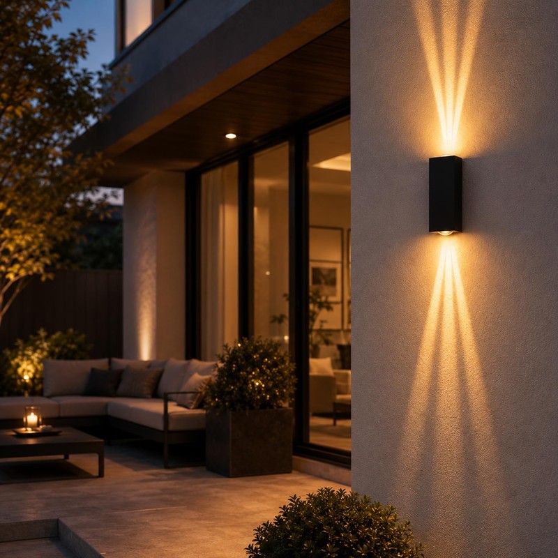 Bofea-Outdoor Waterproof Wall Sconce,Modern Black Wall Sconces