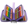 YFZYT 4 Layers Colouring Pencils Pencil Case, PU Pencil Bag,