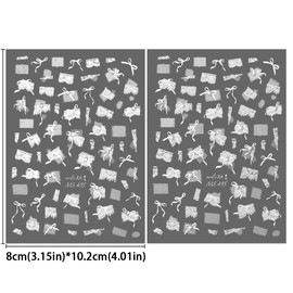 Weiße Spitze Perle Schleife Nagelsticker Bogen Nagelfolie Selbstklebend Nagelaufkleber 5D Geprägte Schleifen Nagel Sticker Strass Perlen Bögen Nageldesign Aufkleber Nägel Zubehör Bow Nail Art Stickers