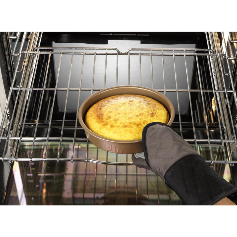 GoodCook BestBake Nonstick Textured Carbon Steel Round Pan, 9", Bronze