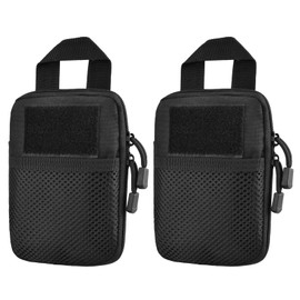 TRIWONDER Tactical Molle Pouches Utility EDC Pouch Pocket Organizer Pouch Small Military Tool Bag (Black - 2 Pcs)
