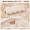 Travel Jewelry Case, 12-Slot Tangle-Free Necklace Organizer Roll, Beige