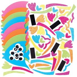 Baker Ross FE254 Tropical Fish Mix & Match Magnet Kits - Pack of 8, Magnets for Kids, Fridge Magnet for Children, Make Your Own Magnets Craft Kit