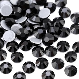 Jollin Hot Fix Flatback Rhinestones Glass Diamantes Gems 4.8mm(20ss 576pcs,Jet)