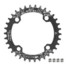 BESNIN Bike Chainring 104 BCD 30T 32T 34T 36T 38T 40T 42T 44T 46T 48T 50T 52T Round Narrow Wide Single Chain Ring for 7 8 9 10 11 12 Speed MTB BMX Road Bike (Black, 34T Round)