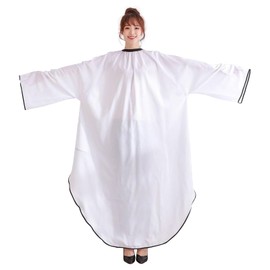 ULITU Cut Cloth with Sleeves, For Home Use, For Haircuts, Hair Dying, Adults, Children, Self Cut, Hair Apron, Large, Self Cut, white