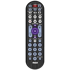 RCA RCRBB05BHE 5-Device Universal Remote Control, Streaming control for Roku, Apple TV, and other streaming boxes, Soundbar compatible, Long range IR, Big button simplicity, Backlit keypad