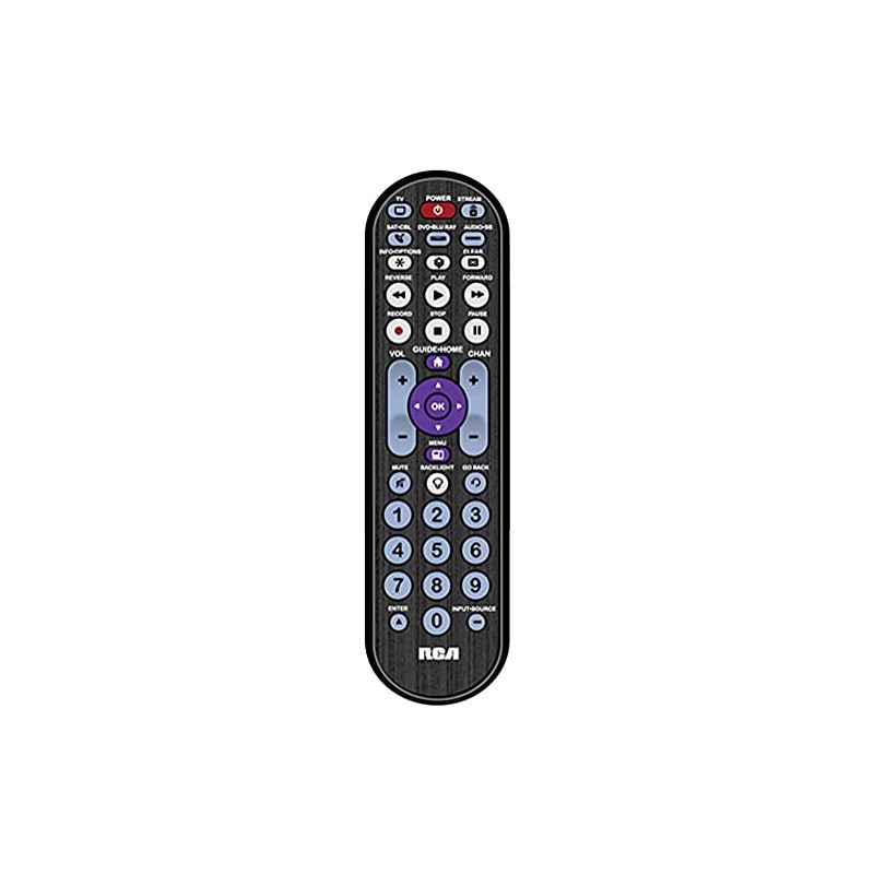 RCA RCRBB05BHE 5-Device Universal Remote Control, Streaming control for Roku,