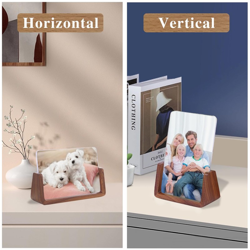 2 Pack 4x6 Picture Frame - Rustic Wooden Photo Frames