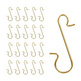 HERZWILD 120pcs Bauble Hooks, Christmas Tree Hooks, Ornament Hooks, Bauble Hangers - S Shape (Gold/C)
