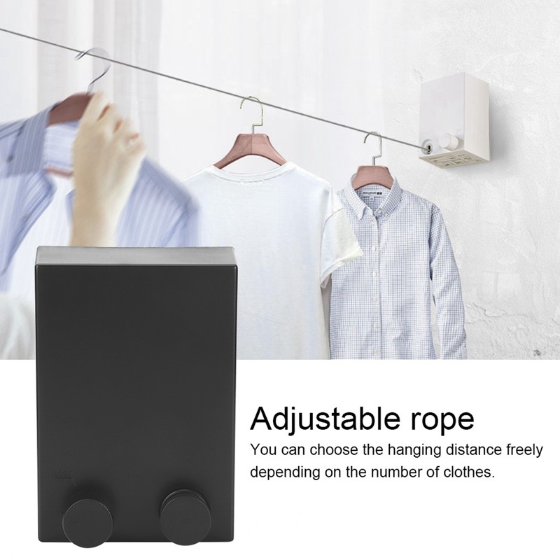 Telescopic Adjustable Clothesline Wall Mounted Clothes Drying Rope String Stainless