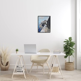 Stupell Industries Piano Player Blues Musician Expressive Painting, Designed by Allayn Stevens Black Framed Wall Art, 16 x 20