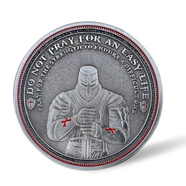 Glamtune The Knight Templar Challenge Coin Red Cross Religious Commemorative Coin Collection Gift