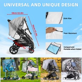 LPZMPZ Universal Rain Cover Pushchair Buggy Rain Cover for Rain Cover Rain Cover Rain Cover Rain Cover Rain Tarpaulin Pushchair Universal Stroller Pram Rain Cover with Window