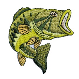 Bass Fish Embroidered Iron on Patches for Jackets Sweatshirts Hats T-Shirt Backpack Camping Animal