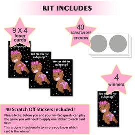 40 Baby Shower Scratch Off Game Cards, Girl African American Poopie Scratch Off Lottery Tickets Baby Shower Party Games Funny Party Icebreak Game Ideas for Baby Shower Who Got Poopie, Black