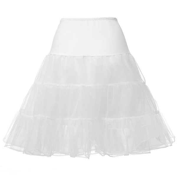 Abaowedding Flower Girls Hoopless Petticoat Crinoline Child's Tutu Underskirt Slips(Long-White,Large)