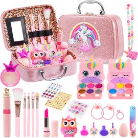 KidsCare Kids Makeup Kit for Girl, Washable Kids Makeup Toy Kit, Real Makeup for Kid Little Girls, Birthday Gifts for 3-12 Year Old Girls