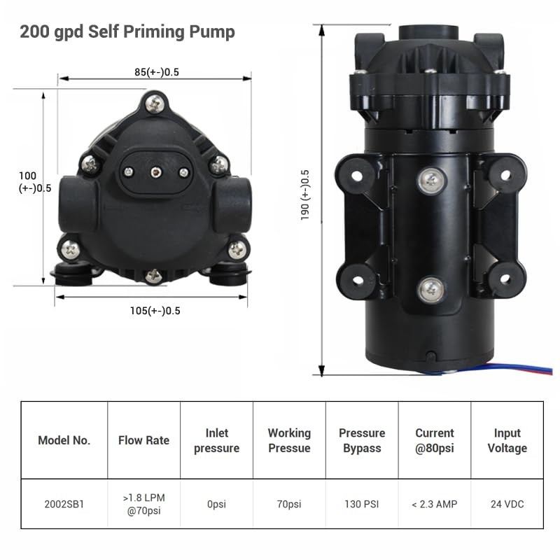 200 GPD Self-Priming RO Booster Pump for Reverse Osmosis System