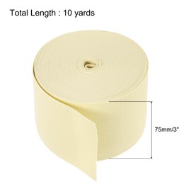 sourcing map Elastic Bands for Sewing 3" 10 Yard Beige Knit Elastic Spool High Elasticity for Wigs, Waistband, Pants