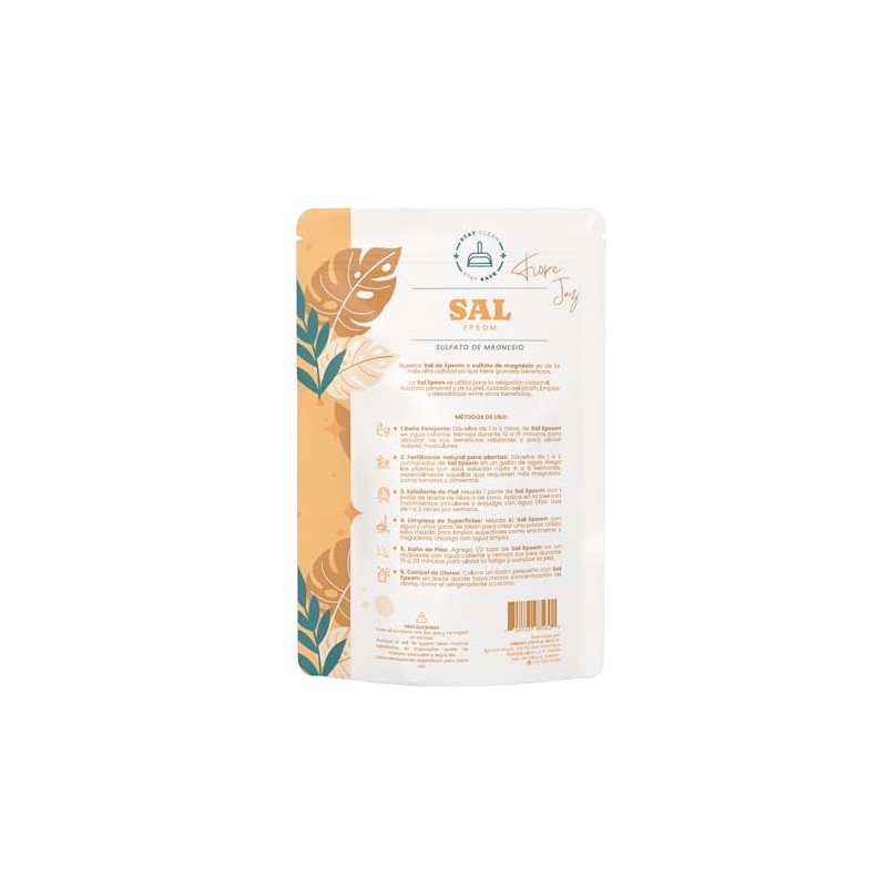 Sal De Epsom 1kg - 100 Natural, Neutral - Sulfato
