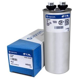 97F9645 45 uf MFD 440 Volt VAC - Replacement Round Run Capacitor by CAPCOM