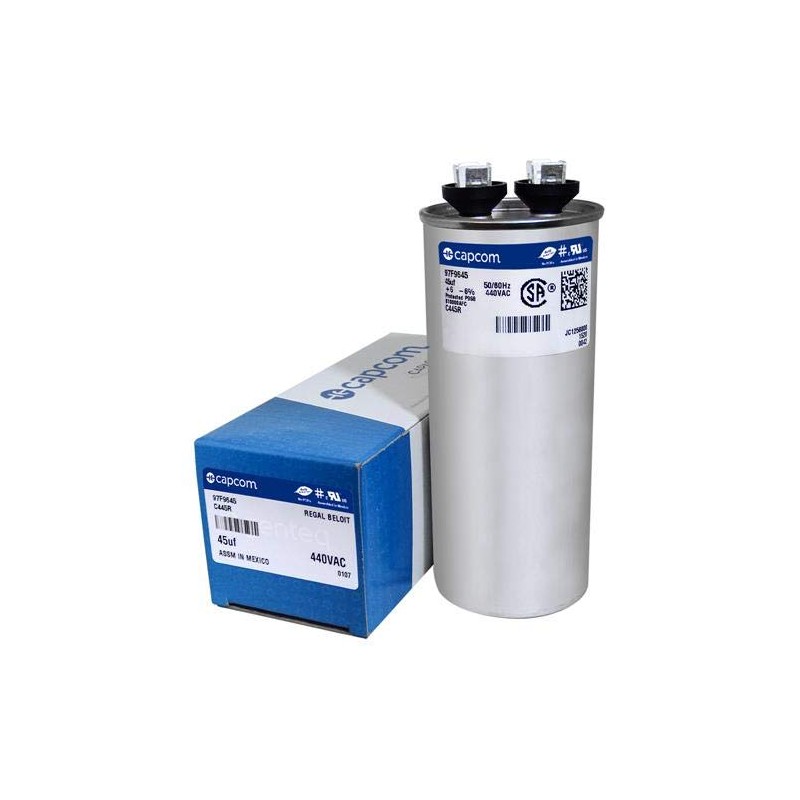 97F9645 45 uf MFD 440 Volt VAC - Replacement Round