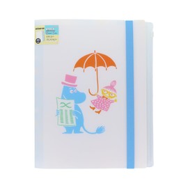 Sunstar Stationery PLAY S2173026 Moomin Clear File, 5 Pockets, Zipper Pocket, Includes Band, 80th Design