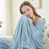 BEDELITE Fleece Blankets Queen Size Washed Blue Throw Blankets for