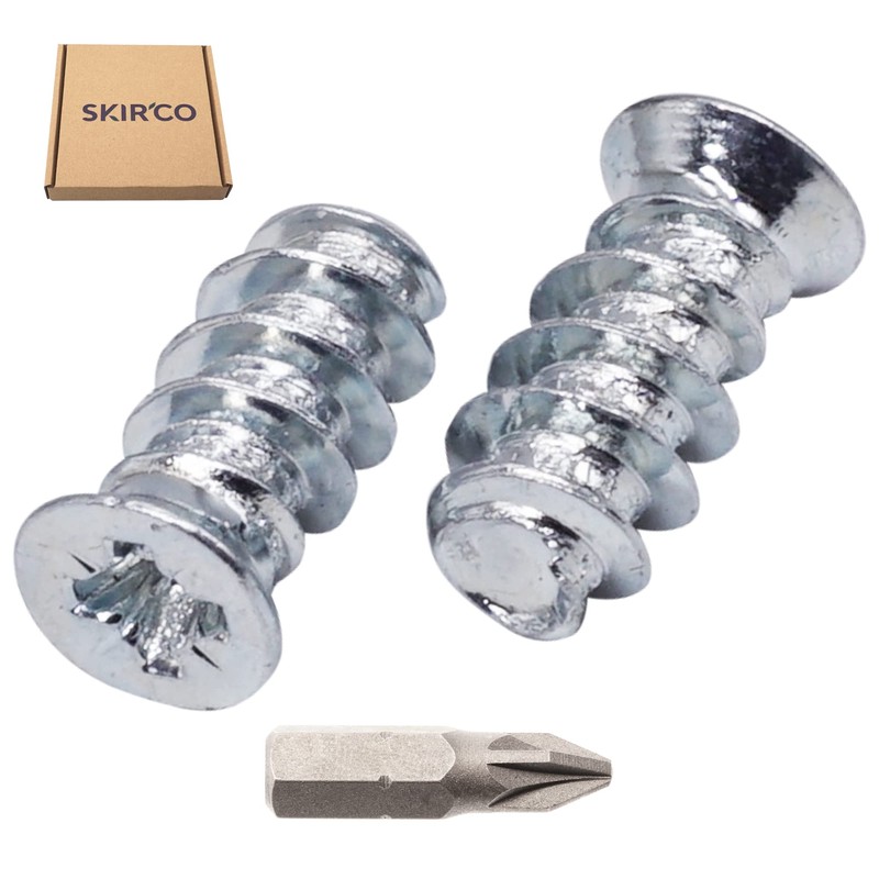 SKIR'CO (100 pcs) Zinc Plated Euro Screws 6.3 x 13
