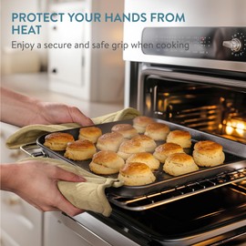 JEMIDI Pot Holder Set, Beige, Heat Resistant Cloths, Set of 2 Pot Holders, Versatile as Pot and Pan Coasters, Machine Washable, with Loop for Hanging