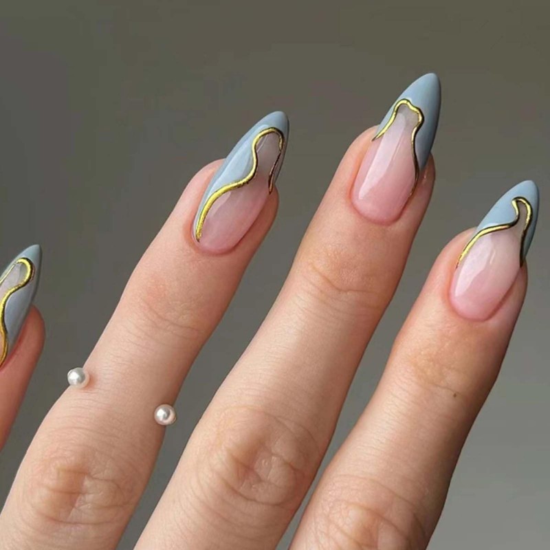 Uñas Postizas Cortas Almendra Prensa En Uñas Francesas Consejos Cubierta