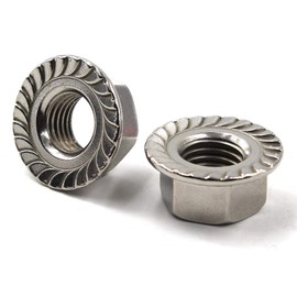 M12 Flange Nut Hex Lock Nuts,304 Stainless Steel (Pack of 10)