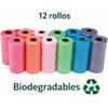 Bolsas para Perro con 12 Rollos Biodegradables con dispensador, Porta