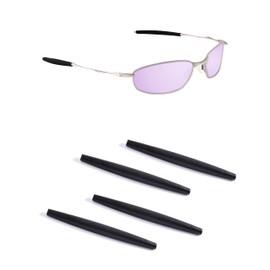 Handwith 2 Pairs Soft Silicone Sunglass Ear Socks for Oakley Whisker/Square Whisker/Square Wire 2.0, Anti-Slip Comfort Fit Glasses Arm Grips Spare Parts Replacement Kit Black