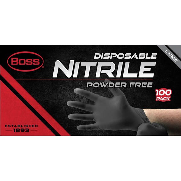 West Chester B21051-L 4 Mil Large Nitrile Glove Black -