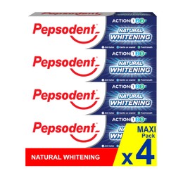 Pepsodent Natürliche Zahnpasta mit Fluorid und Kalzium für weißere Zähne in einer Woche 75 ml (4 x 75 ml)