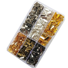 Chenkou Craft - Abrazaderas de cinta con abalorio sueltas (6 colores), 13x7mm, 1