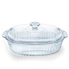 Luvan 2.8L/3Qt Glass Casserole Dish with Lid, Ribbed Oval Glass