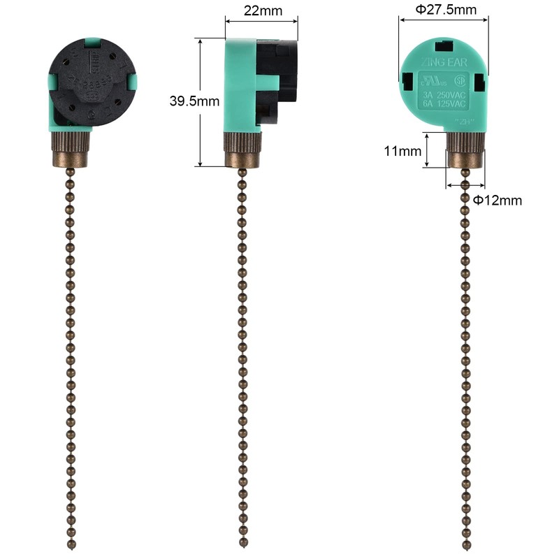 sourcing map Pull Chain Switch 3 Speed 4 Wire Replacement