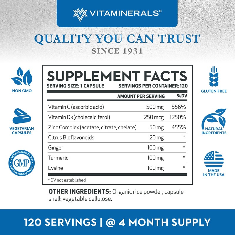 Vitaminerals® Z D C, Zinc Complex 50mg | Vitamin D3