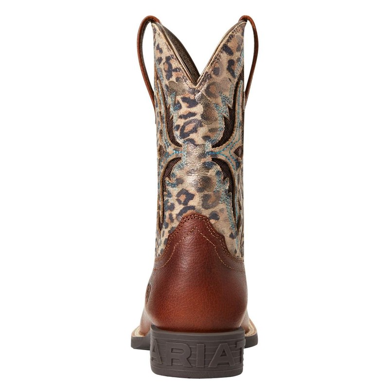 Ariat Unisex-Child Koel VentTEK Western Boot Spiced Cider/Metallic Leopard 8
