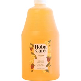 HobaCare Jojoba Oil - 100% Pure, Unrefined Jojoba Oil for Skin & Nails - Moisturizing Body Oil & Face Moisturizer for Dry Skin - Natural Jojoba Oil for Hair & Beard Care (64 fl oz)