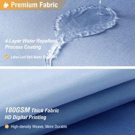 BTTN Long Fabric Shower Curtains - 72’’ W x 78’’ H Ombre Linen Textured Heavy Duty Shower Curtain Set with Metal Hooks, Large Hotel Luxury Modern Weighted Cloth Shower Curtains for Bathroom, Navy Blue