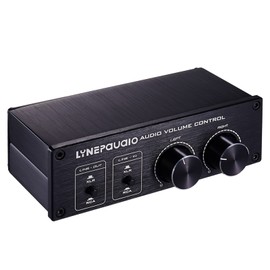 QIUNI Passive Volume Controller with Fully-Balanced & Single-Ended Mode XLR & RCA Interface for Home Stereo System Pre-Amplifier Speaker