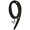 Hy-Ko 4” Classic Black Reflective Plastic House Number, Modern Raised