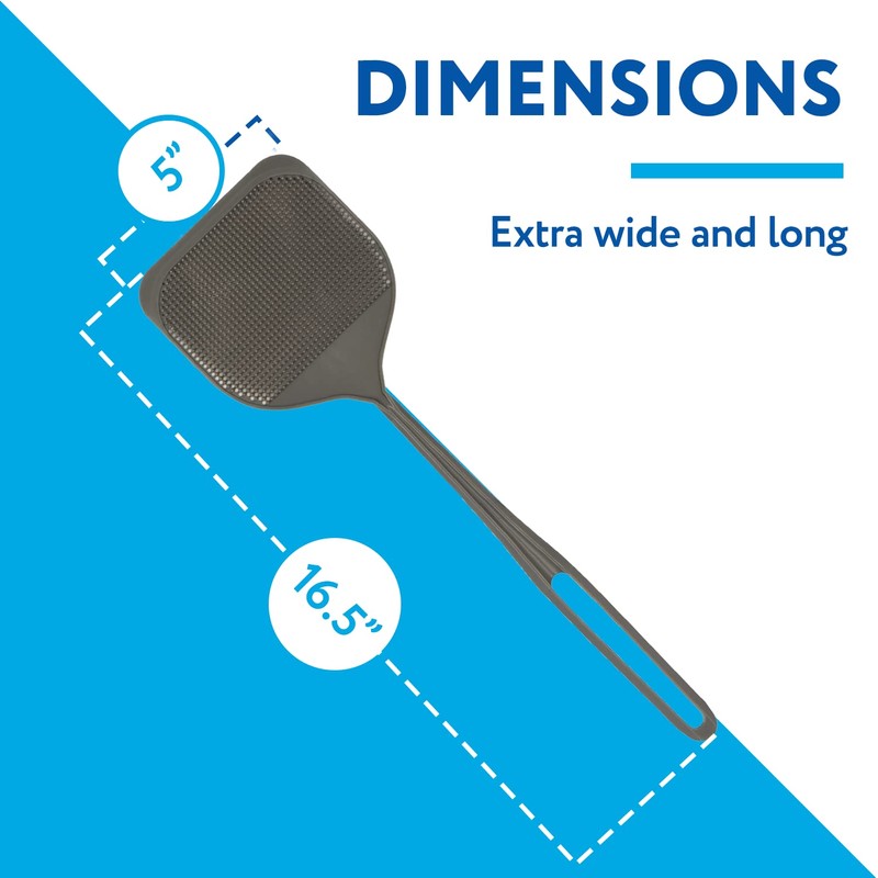 Impresa Extra Large Fly Swatter - 4-Pack, Blue & Grey
