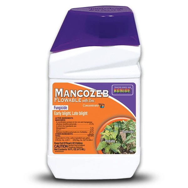 Bonide Mancozeb Flowable with Zinc Fungicide, 16 oz Concentrate, Broad Spectrum Disease Control & Prevention for Plants
