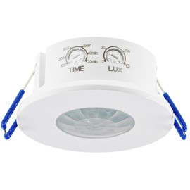 ChiliTec Motion Sensor IP65 Ceiling Flush-Mounted 360° Ceiling Motion Sensor Indoor Outdoor Wet Room LED Suitable White
